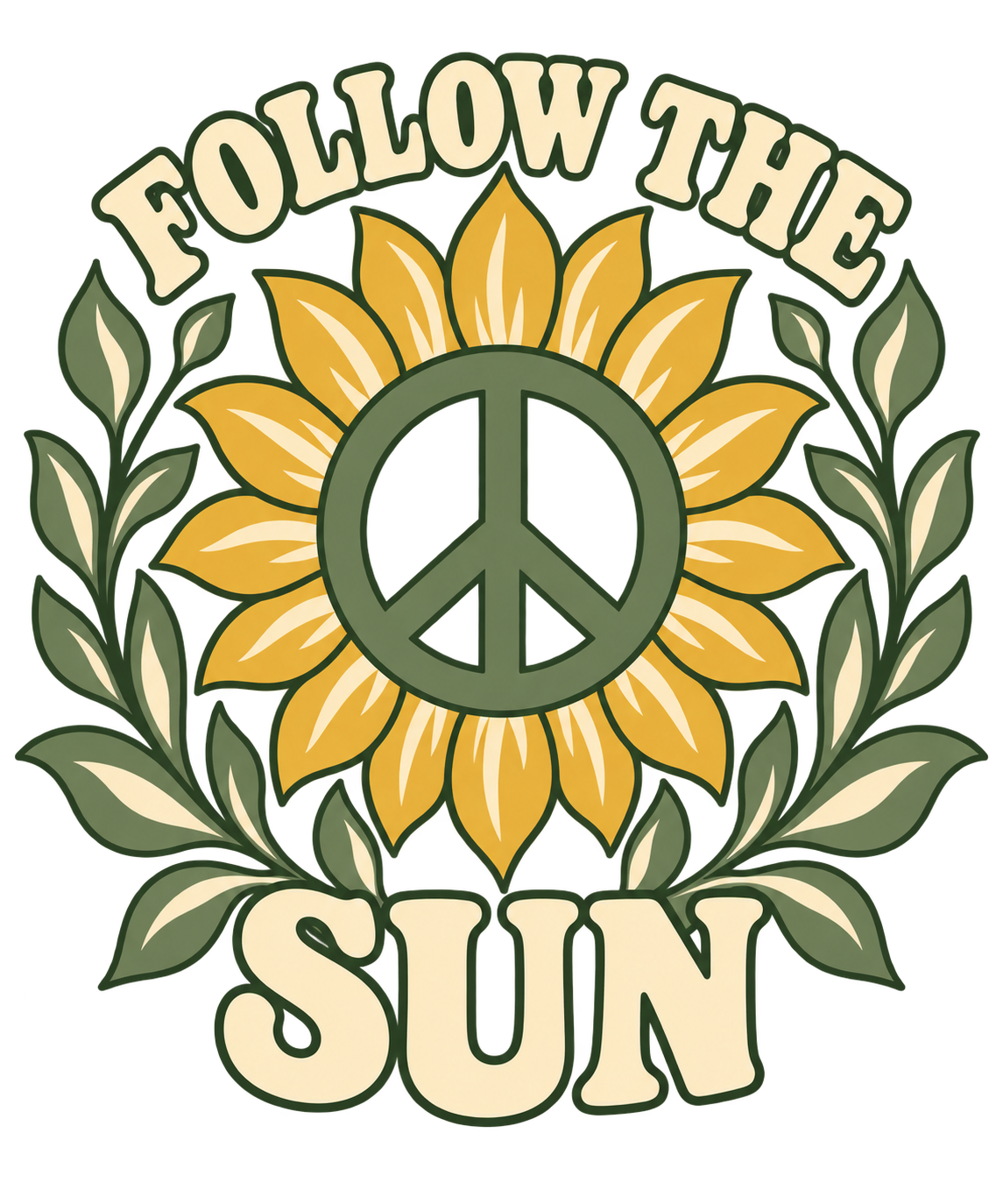 Sunflower Journey — Crewneck Tee, artwork detail