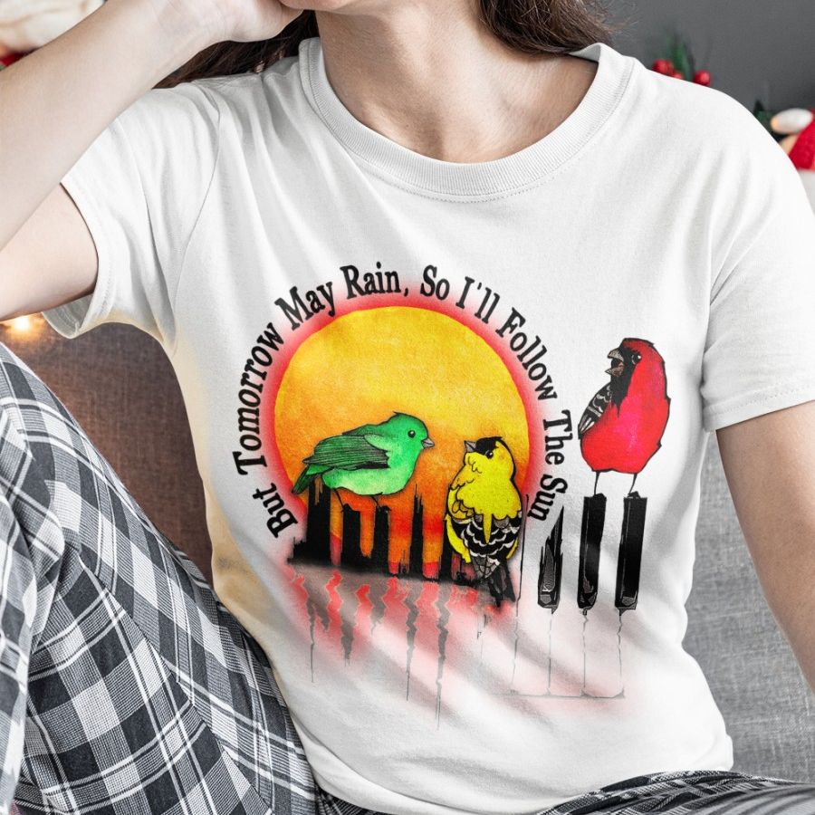 I'll Follow The Sun Birds Tee in White