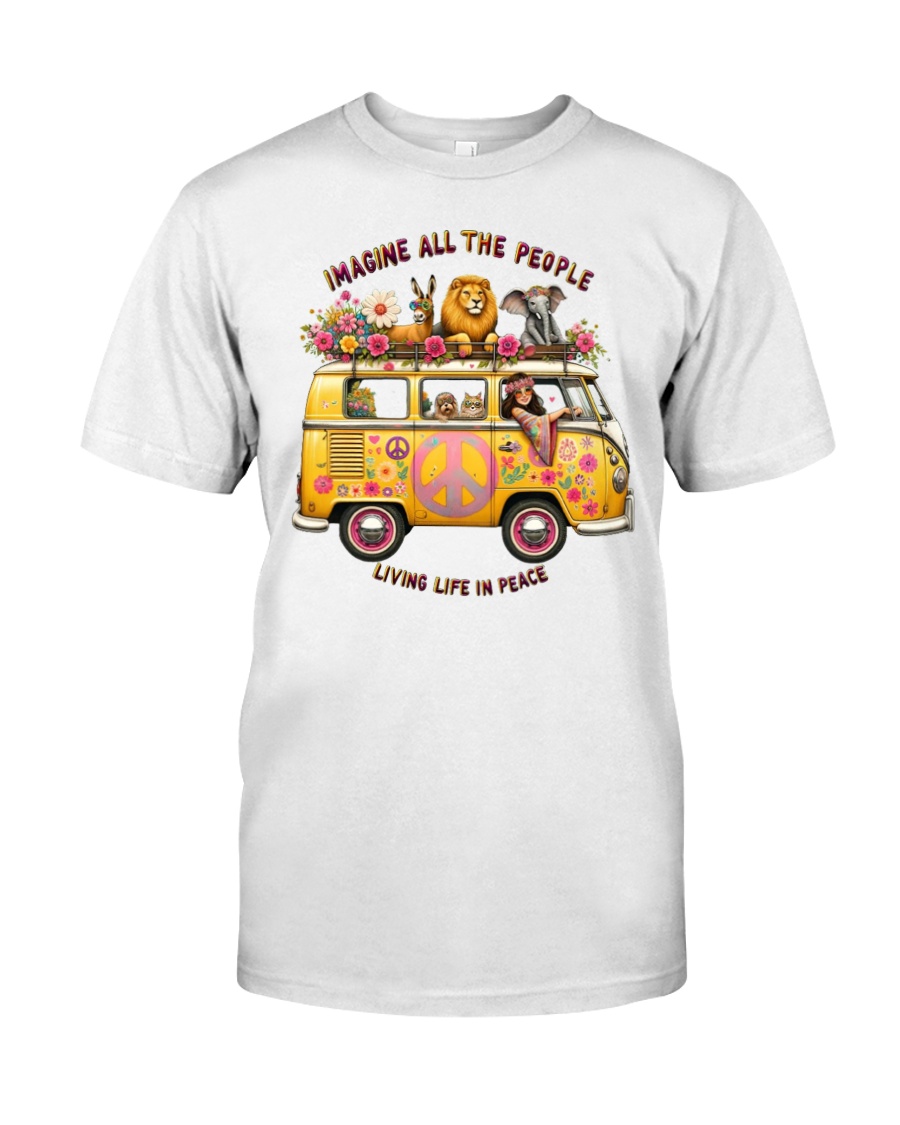 Imagine Yellow Van Tee in White